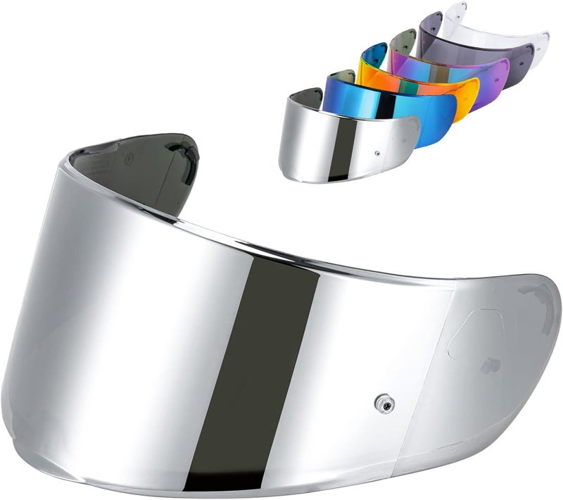 MXJ Gear Strada 2 Visor for Sedici Strada 2 and for Strada 3 Face Shield Helmet Visor Accessories for FT2 VECTOR FF801 FF397 (Chrome Silver) - Image 1